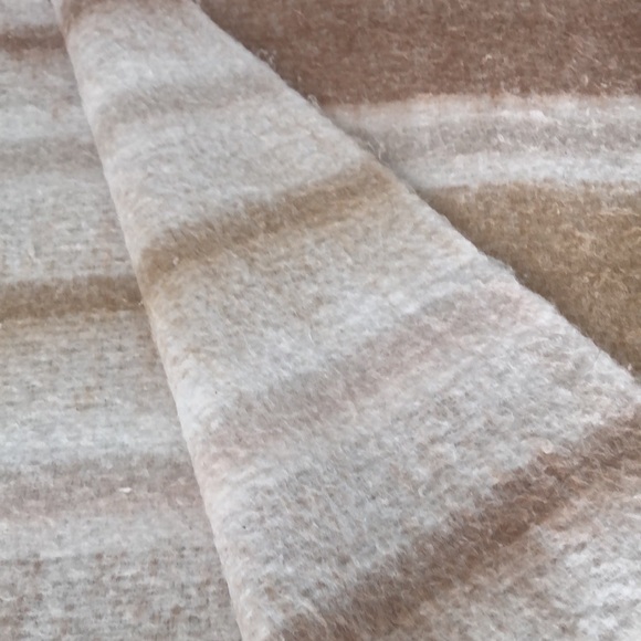 Striped Seriphina Faux Mohair Throw Blanket Peach Cream - Picture 6 of 6
